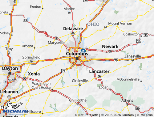 Carte MICHELIN Ohio - ViaMichelin