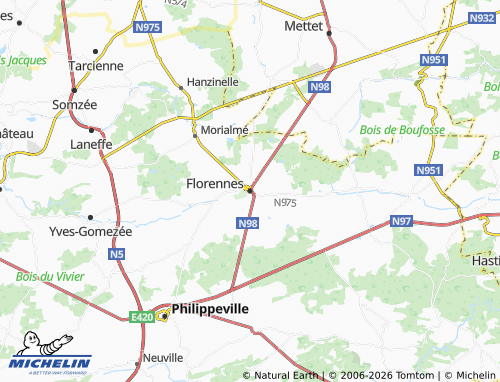 MICHELIN Florennes map - ViaMichelin