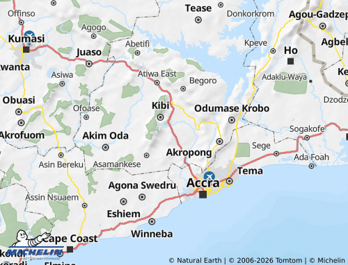 Mapa MICHELIN Suhum-Kraboa-Coaltar - ViaMichelin