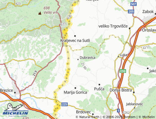 MICHELIN Dubravica map - ViaMichelin