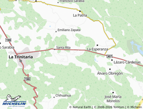 Carte MICHELIN Unión Juárez - ViaMichelin