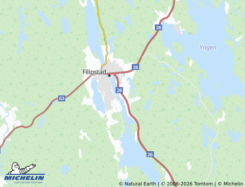 MICHELIN Gnisterfallet map - ViaMichelin