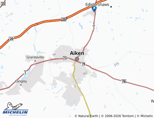 Carte MICHELIN Aiken - ViaMichelin