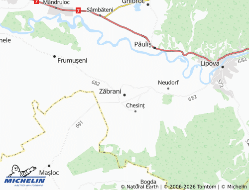 Mappa MICHELIN Zăbrani - ViaMichelin