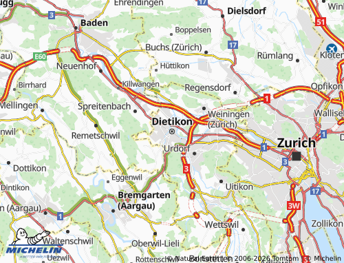 MICHELIN-Landkarte Dietikon - ViaMichelin