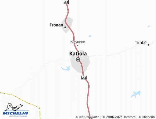 Carte MICHELIN Katiola - ViaMichelin