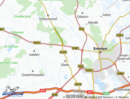 MICHELIN Noord-Sleen map - ViaMichelin