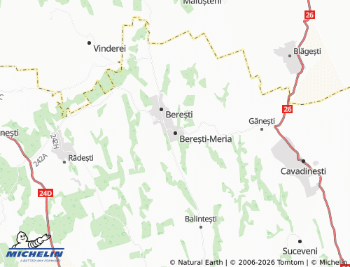 Mapa MICHELIN Berești-Meria - ViaMichelin