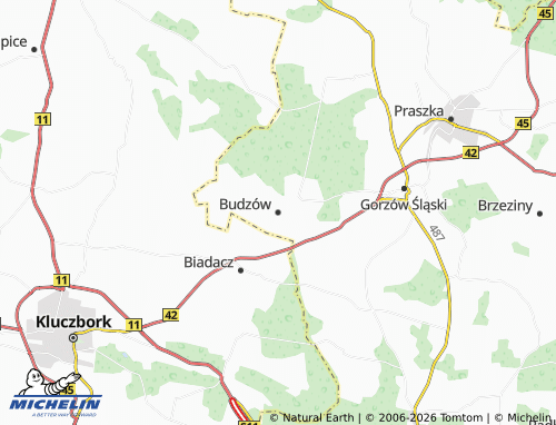 Carte MICHELIN Budzów - ViaMichelin