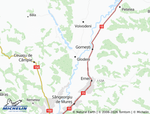 Kaart MICHELIN Glodeni - ViaMichelin