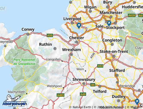 Mappa MICHELIN Wrexham - ViaMichelin