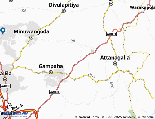 MICHELIN Thiriwanegama South map - ViaMichelin