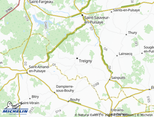 MICHELIN Treigny-Perreuse-Sainte-Colombe map - ViaMichelin