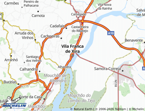 MICHELIN Vila Franca de Xira map - ViaMichelin