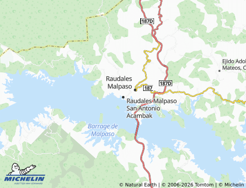 Mapa MICHELIN Raudales Malpaso Nuevo Chapultenango - ViaMichelin