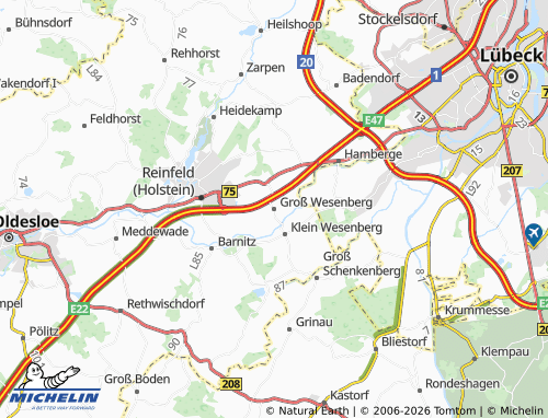 MICHELIN Groß Wesenberg map - ViaMichelin