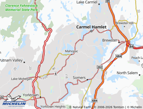 Mapa MICHELIN Mahopac - ViaMichelin