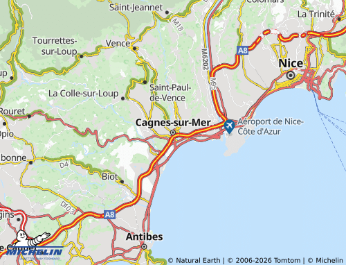 Mapa MICHELIN Cagnes-sur-Mer - ViaMichelin
