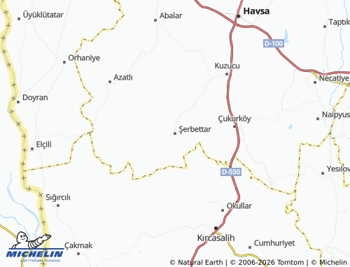 Mappa MICHELIN Şerbettar - ViaMichelin