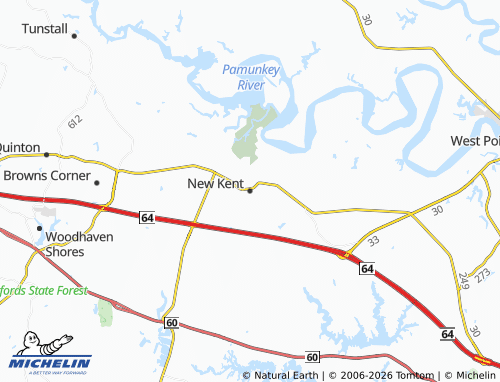 Mappa MICHELIN New Kent - ViaMichelin