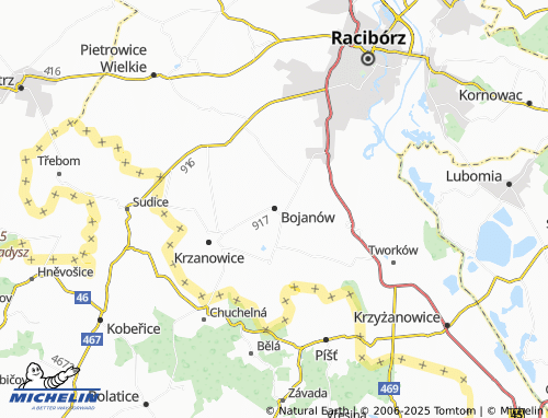 MICHELIN Bojanów map - ViaMichelin