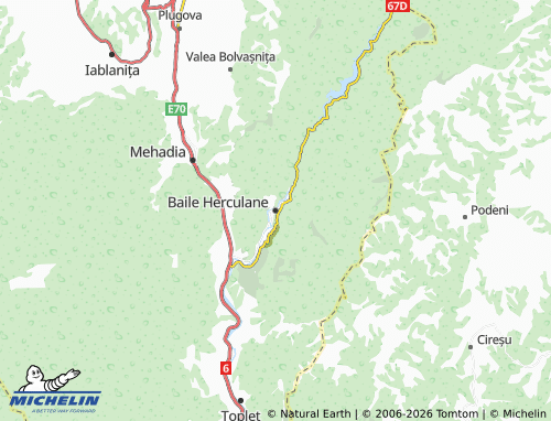 MICHELIN Baile Herculane map - ViaMichelin