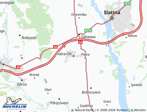MICHELIN Piatra-Olt map - ViaMichelin
