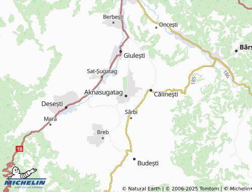 MICHELIN Aknasugatag map - ViaMichelin