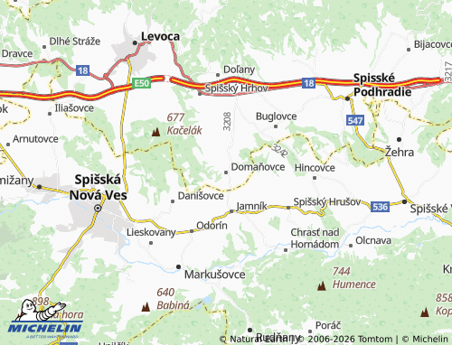 Kaart MICHELIN Domaňovce - ViaMichelin