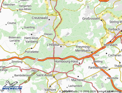 Carte MICHELIN L'Hôpital - ViaMichelin