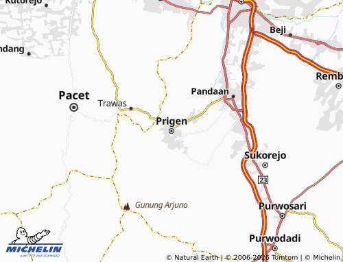 MICHELIN Prigen map - ViaMichelin