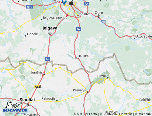 MICHELIN Bauskas novads map - ViaMichelin