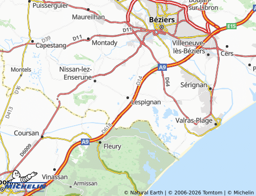 Mappa MICHELIN Lespignan - ViaMichelin
