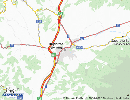 MICHELIN Dupnitsa map - ViaMichelin