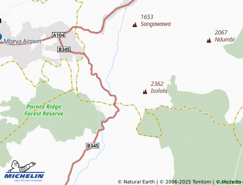 MICHELIN Njiapanda map - ViaMichelin