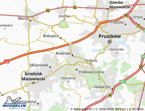 MICHELIN-Landkarte Brwinów - ViaMichelin