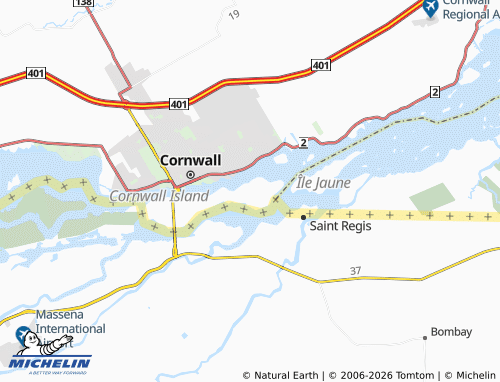 Mapa MICHELIN Akwesasne - ViaMichelin
