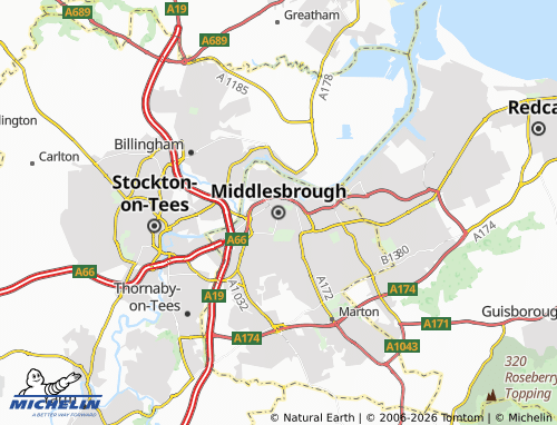 Carte MICHELIN Middlesbrough - ViaMichelin