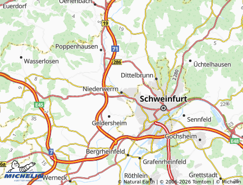 MICHELIN Niederwerrn map - ViaMichelin