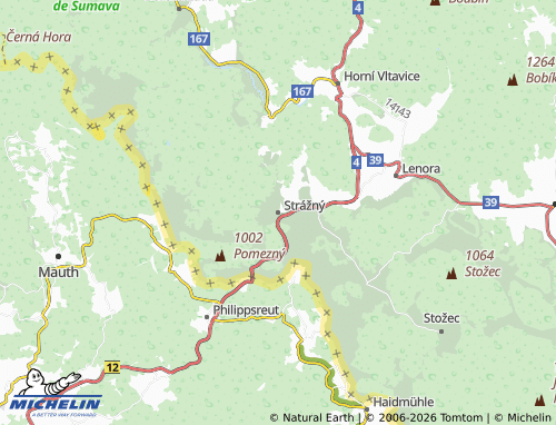 Kaart MICHELIN Strážný - ViaMichelin