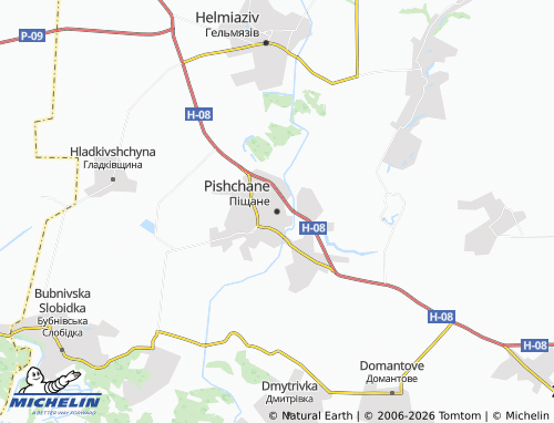 Mapa MICHELIN Pishchane - ViaMichelin