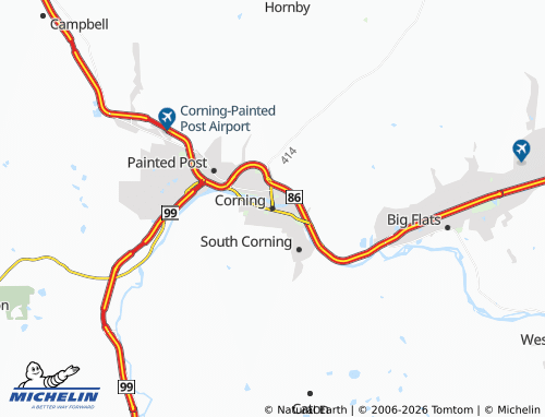 Mapa MICHELIN Corning - ViaMichelin