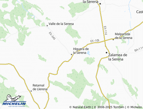 MICHELIN-Landkarte Higuera de la Serena - ViaMichelin