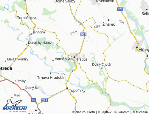 MICHELIN Trstice map - ViaMichelin