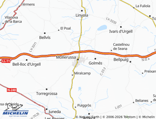 Mappa MICHELIN Mollerussa - ViaMichelin