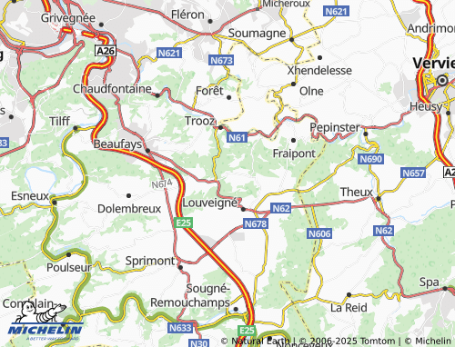 MICHELIN Andoumont map - ViaMichelin