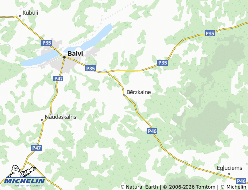 Mapa MICHELIN Bērzkalnes pagasts - ViaMichelin