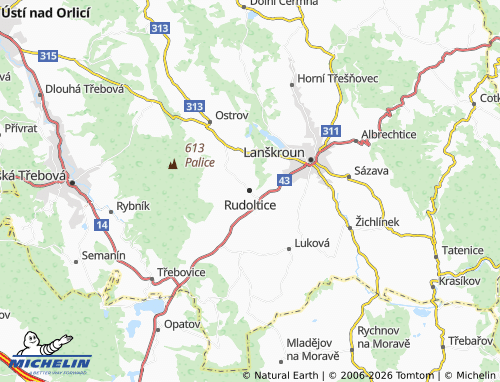 Mappa MICHELIN Rudoltice - ViaMichelin