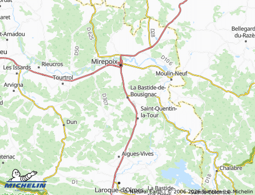 Mapa MICHELIN La Bastide-de-Bousignac - ViaMichelin