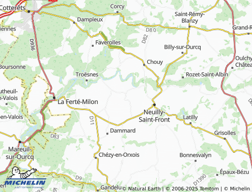 Carte MICHELIN Marizy-Saint-Mard - ViaMichelin